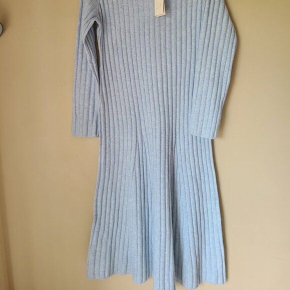 A New Day Womens Long Sleeve Midi Ribbed Sweater Dress - Blue , Size XL - Picture 6 of 6